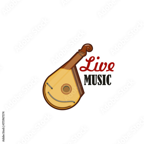 Guitar bandura stringed folk music vector icon photo
