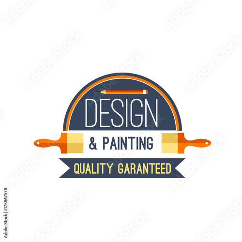Vector painting brush and paint design vector icon