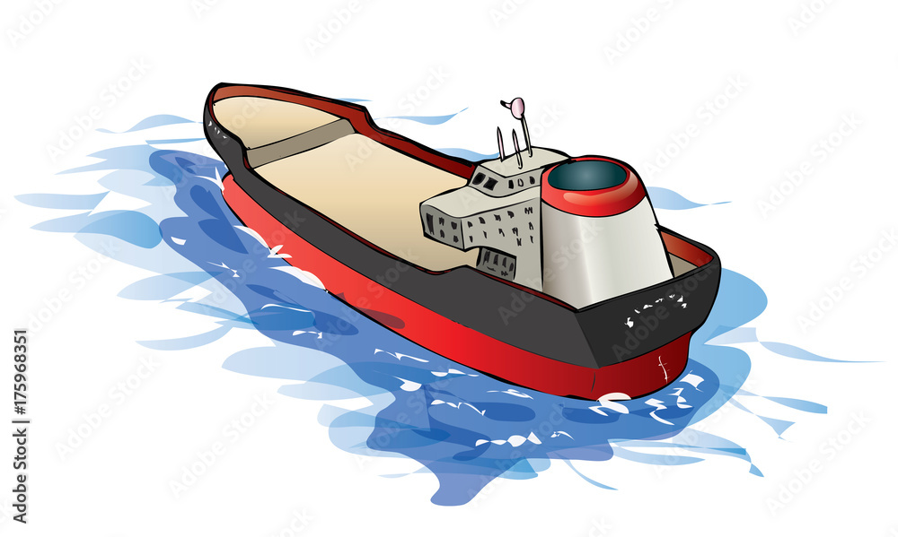 cargo ship crusing on the sea