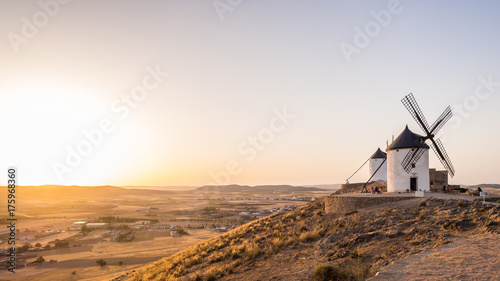 Windmills in Consuegra, Toledo Province, Castilla La Mancha, Spain.