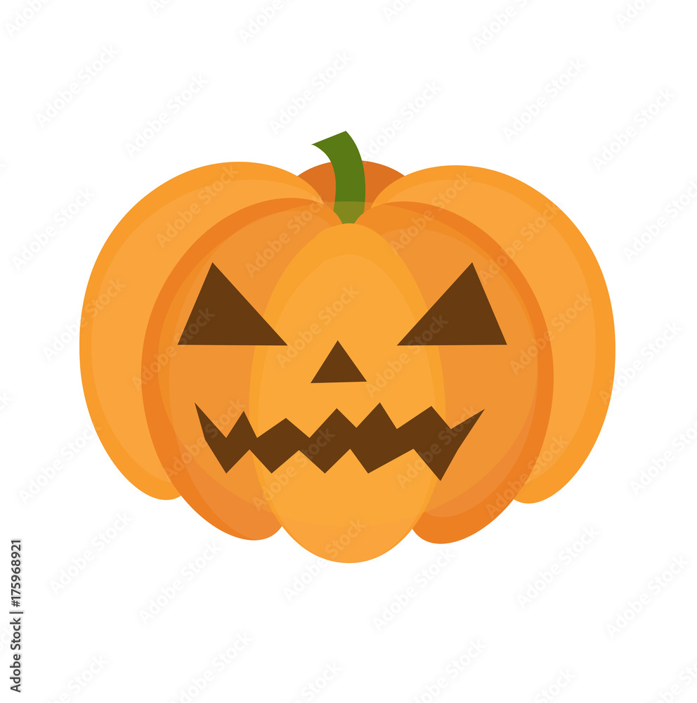 Halloween pumpkin icon flat style. Isolated on white background. Vector illustration Halloween pumpkin icon flat style. Isolated on white background. Vector illustration