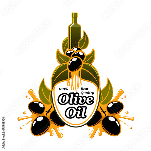 Olive oil vector olives extra virgin product icon