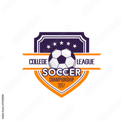 Soccer football college league badge vector icon