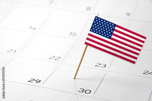 Flag the event day or deadline on calendar 2022 - English, USA, United States of America - time, page, design, background, timeline, management, concept, background