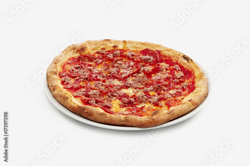 Pizza ham and red pepper