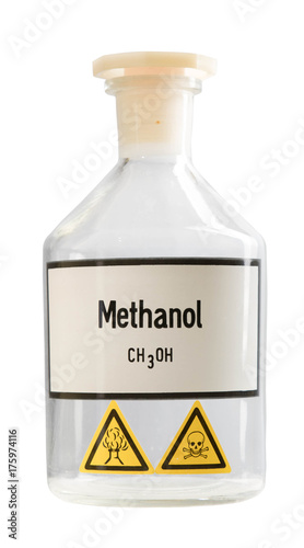 Chemikalienflasche Methanol Glanzlicht 