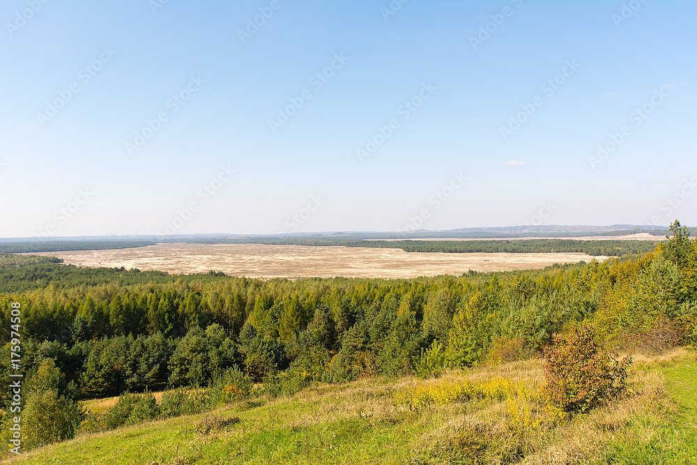 View on the Bledowska Desert from Czubatka Hill in Klucze (Poland)