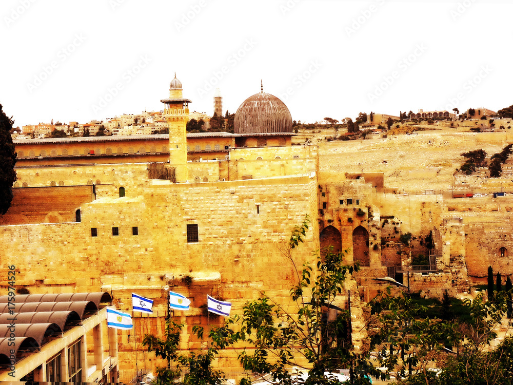 Fototapeta premium Israel, Jerusalem, Middle East, Al-Aqsa Mosque, Built Structure, Church