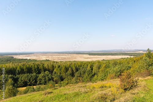 View on the Bledowska Desert from Czubatka Hill in Klucze (Poland)