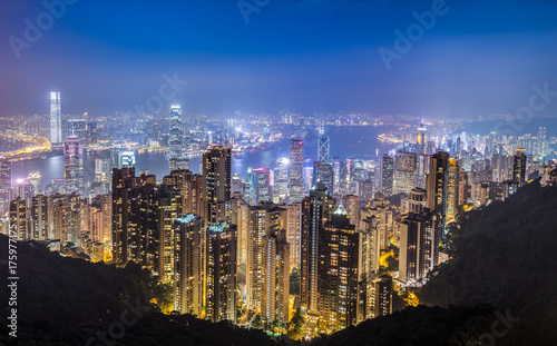 Hongkong at night from Victorias Peak