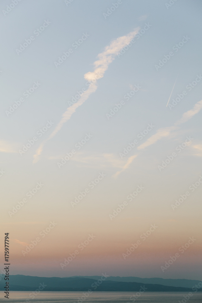 Minimalist landscape in Greece, by dusk Minimalist landscape in Greece, by dusk