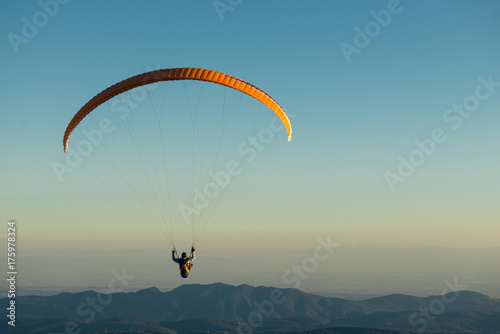 skydiver  flying in the sky photo