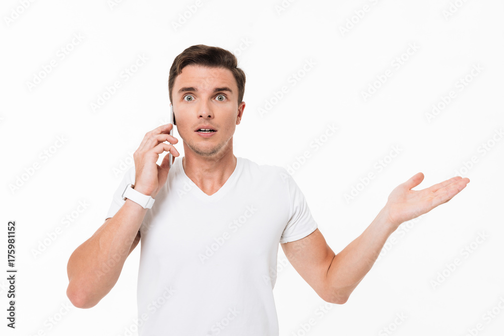 Portrait of a shocked astonished attractive man Portrait of a shocked astonished attractive man