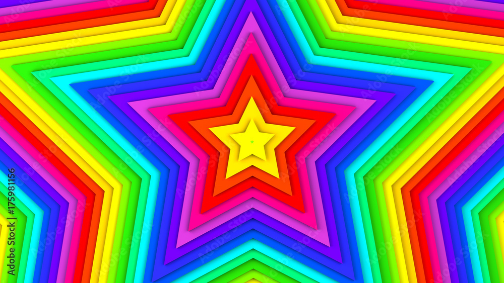 Multicolor stars abstract 3d render Multicolor stars abstract 3d render