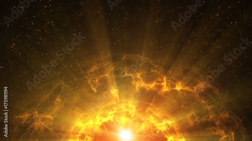 Yellow warm plasma sphere w...