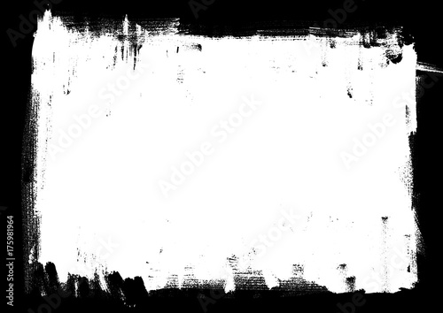Vector background. Template, frame, old style vintage design. Graphic illustration. Black and white grungy textured background with attrition, cracks and ambrosia