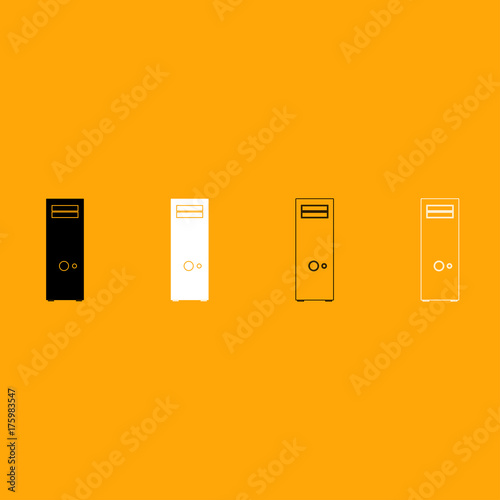 Computer case or system unit set icon .