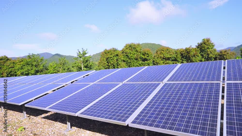 Countryside scenery with solar power plants Countryside scenery with solar power plants
