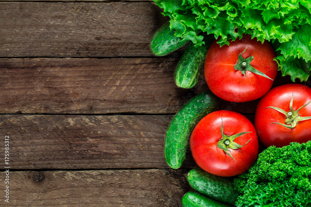 Fresh vegetables on wooden background Fresh vegetables on wooden background