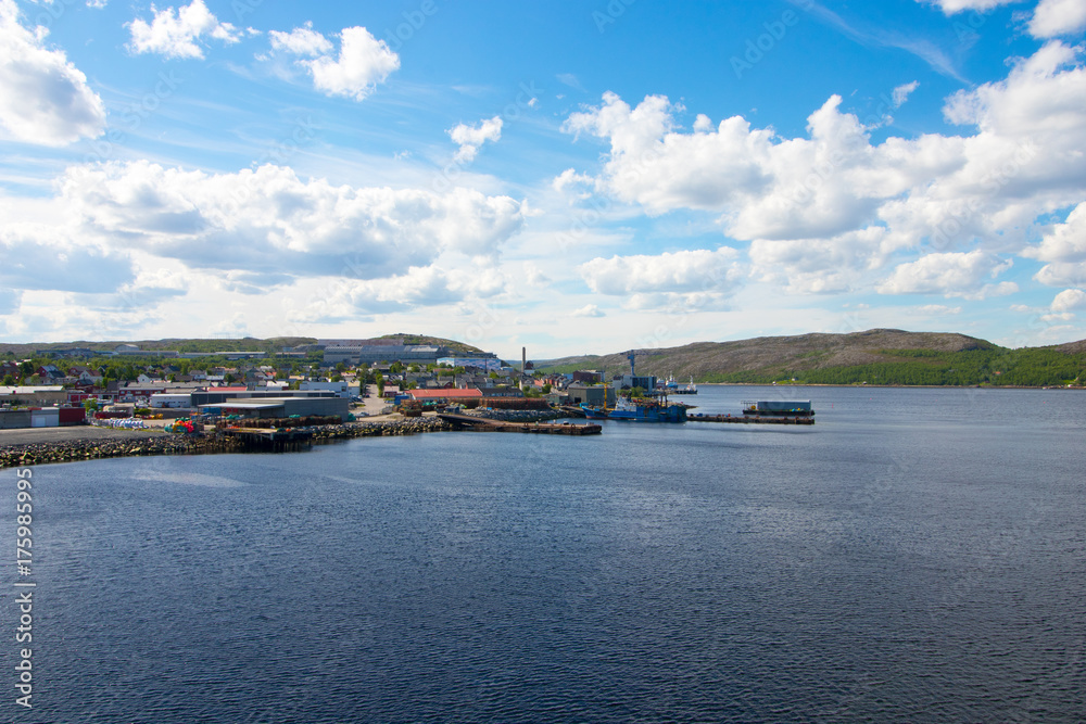 The town of Kirkenes in Finnmark county, Norway.