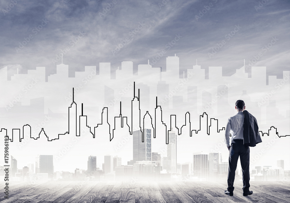 Motivation and inspiration concept with modern cityscape and bus