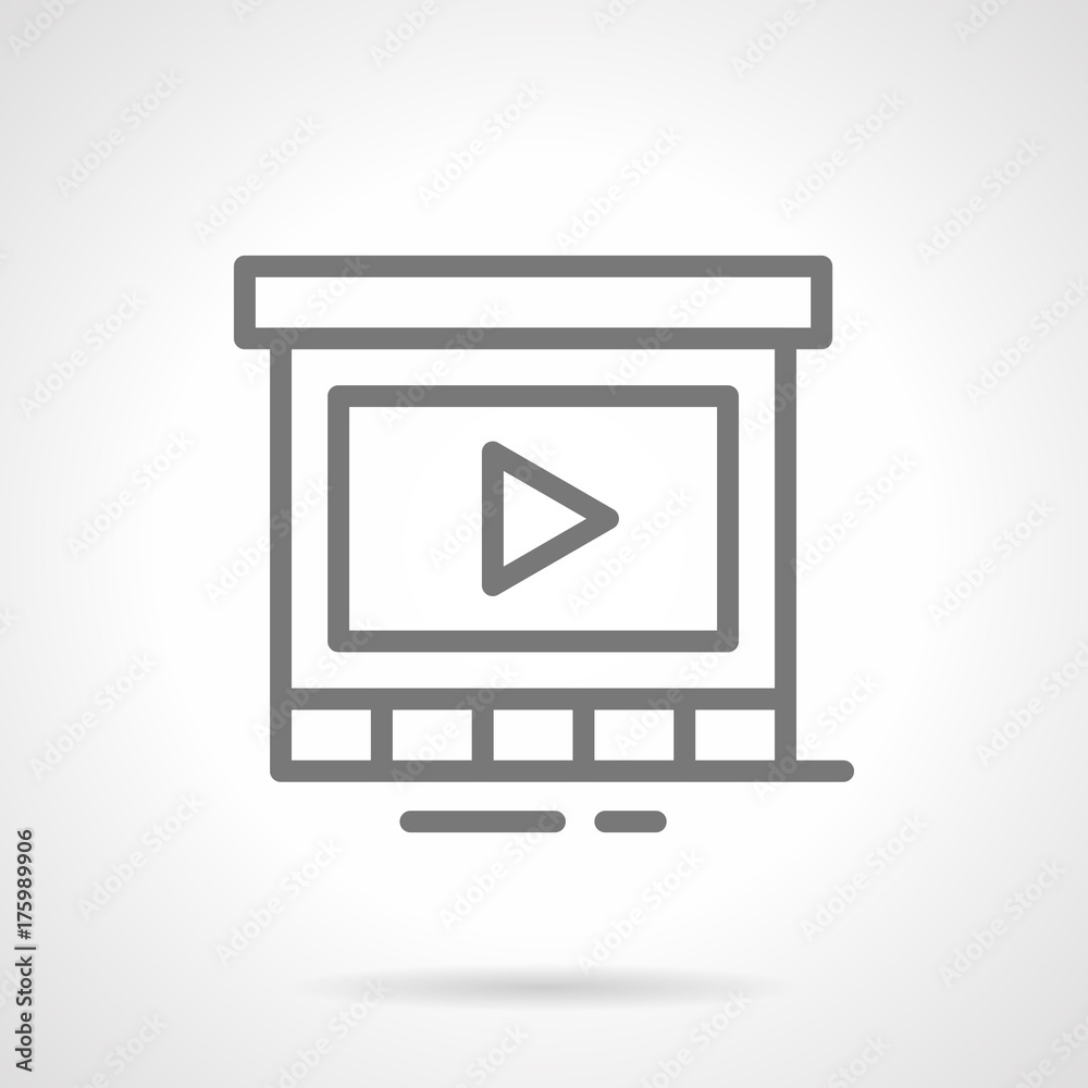 Display for promo video simple line vector icon Display for promo video simple line vector icon