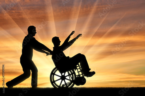 Concept of care and help the disabled