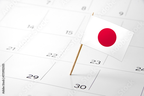 Flag the event day or deadline on calendar 2017 –Japan - time, page, design, background, timeline, management, concept, background photo