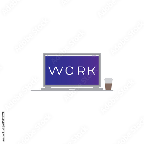 Laptop and coffee, Efficient Work.