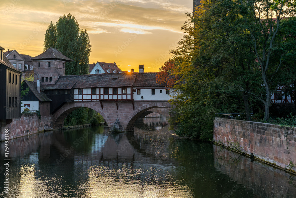 Sunset in Nuremberg old town