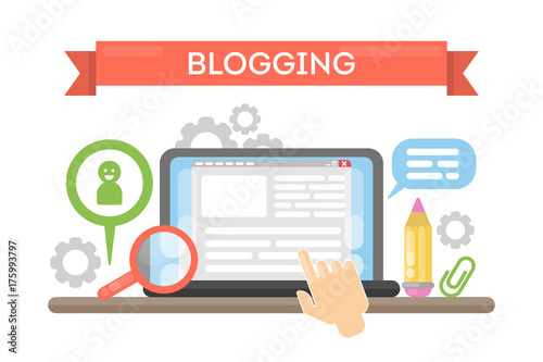 Blogging concept illustration.