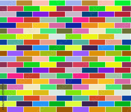 Multicolored colorful seamless brick texture