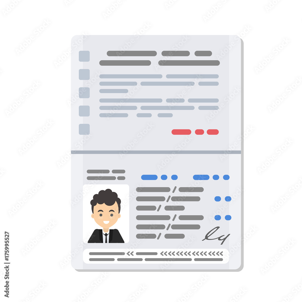 Opened male's passport. Opened male's passport.