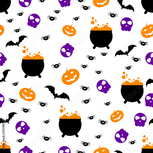Happy halloween seamless pattern background. Abstract halloween pattern