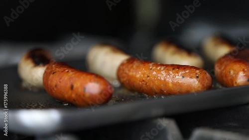 cooking sausages