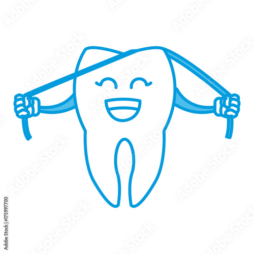 Cute tooth cartoon icon vector illustration graphic design