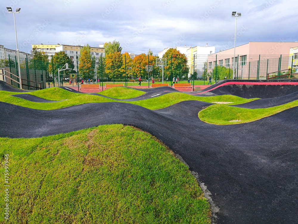 Bicycle track road. Bicycle track road.