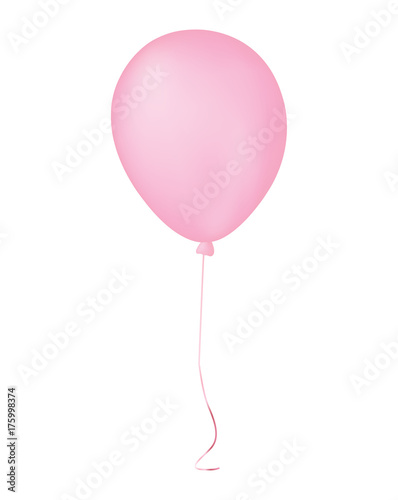 single pink gathering event air balloon on white background