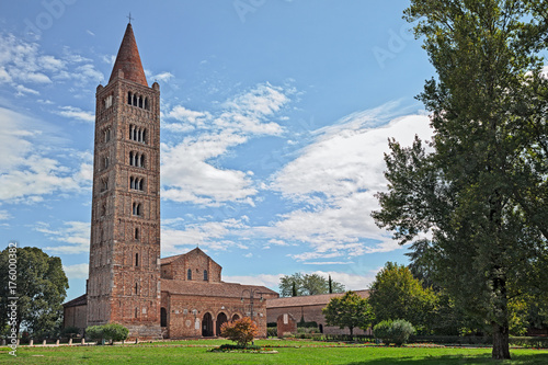 Pomposa Abbey in Codigoro, Ferrara, Italy, medieval Benedictine monastery photo