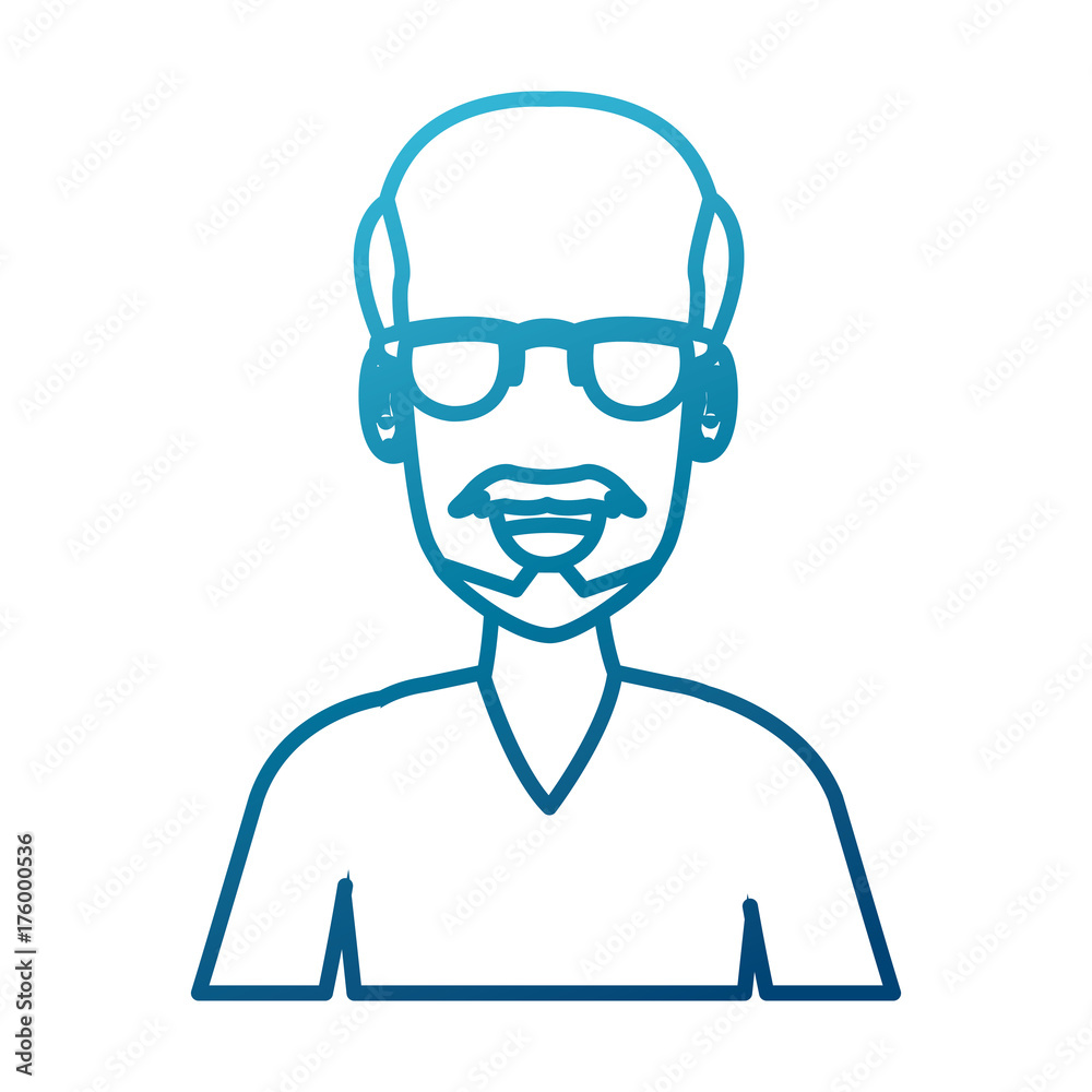 Man face with glasses cartoon icon vector illustration graphic design