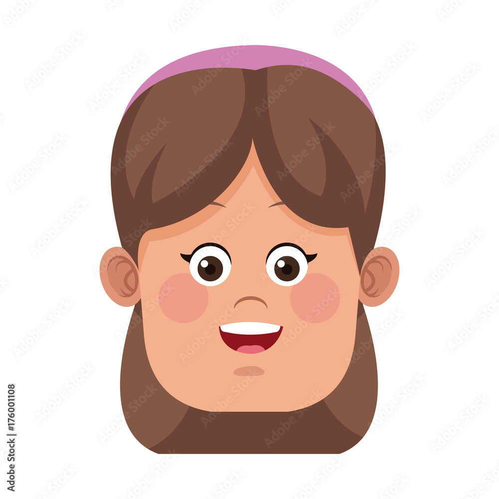Cute girl face icon vector illustration graphic design Cute girl face icon vector illustration graphic design