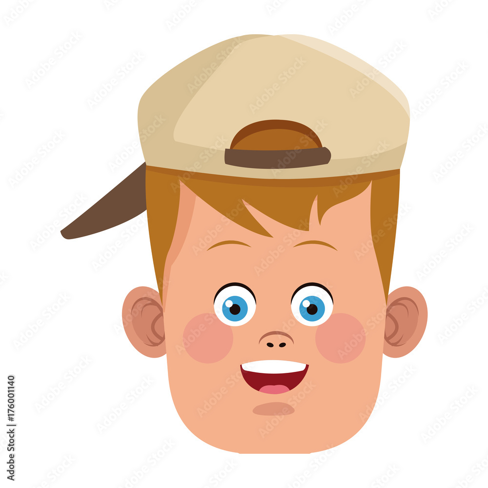 Funny boy face icon vector illustration graphic design Funny boy face icon vector illustration graphic design