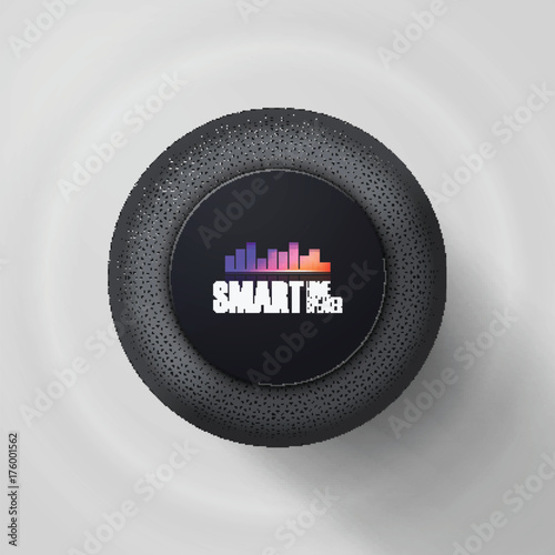 Voice control user interface smart speaker vector illustration