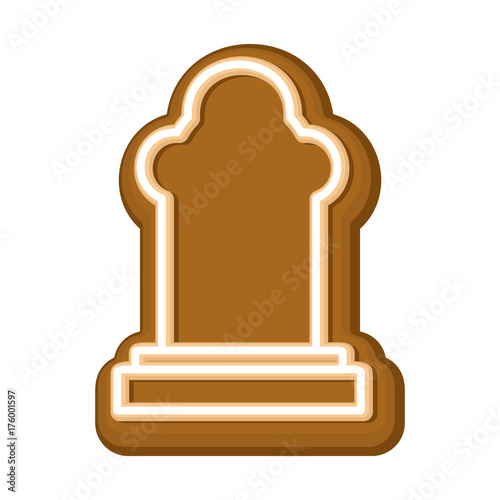 Halloween cookie Tombstone. gingerbread rip. Cookies for terrible holiday. Vector illustration