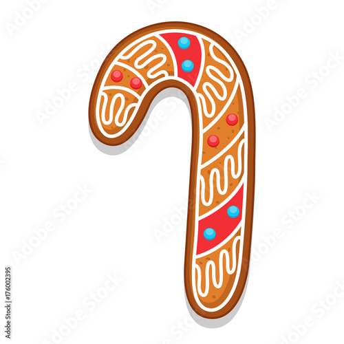 Gingerbread cookies candy. Illustration of Merry Christmas sweets