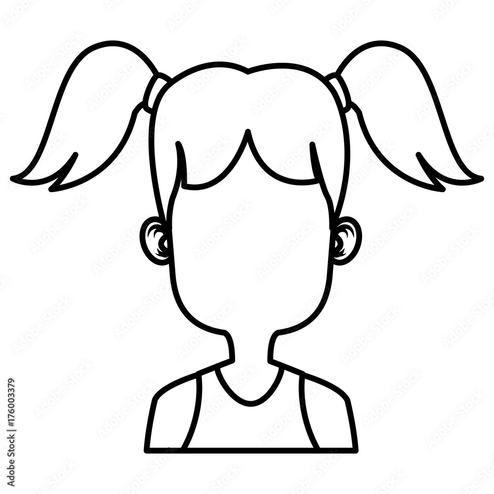 Obraz premium Girl faceless cartoon icon vector illustration graphic design