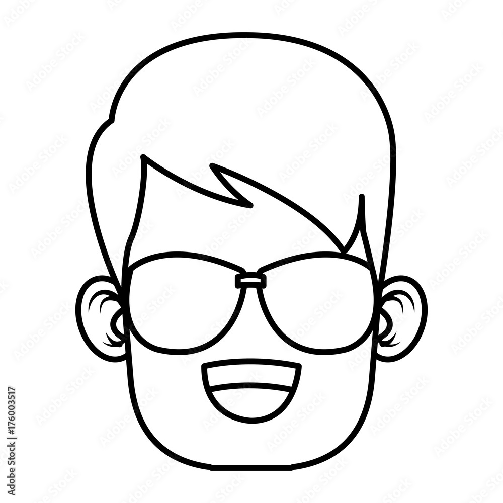 Boy with sunglasses cartoon icon vector illustration graphic design