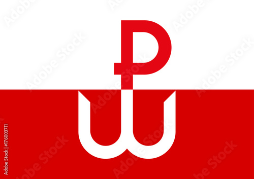 Kotwica, the symbol and emblem of Polish Underground State and Warsaw Uprising during World War II. The Uprising started on August 1st, 1944. 