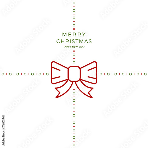 merry christmas ribbon bow ...
