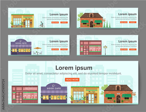 cafe Banners template horizontal,coffee shop , store ,house.